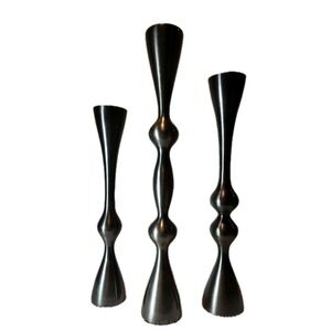 NWT MITCHELL GOLD Set of 3 Nickel Curved Candleholders Free Shipping